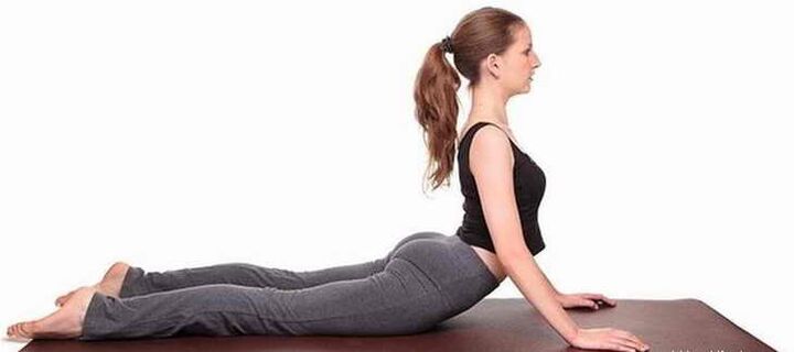 Bhujangasana posture for exercising the abdominal muscles